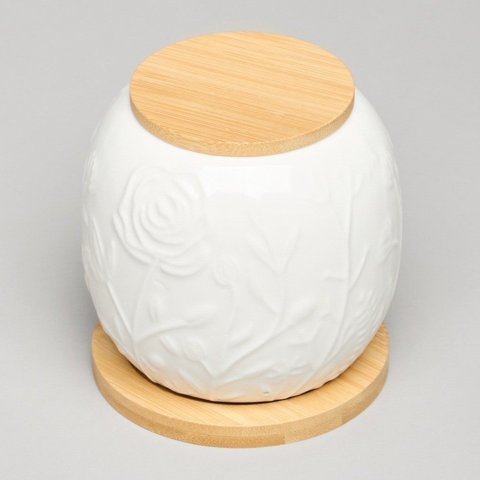 Банка lefard "meadow" с дер.крышкой на дер.подставке 10*11,5 см 600 мл (587-212)