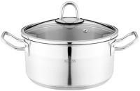 Кастрюля agness 20x10 см  2,8 л высококачественная нерж сталь 18/10 со стекл.крышкой (916-452)