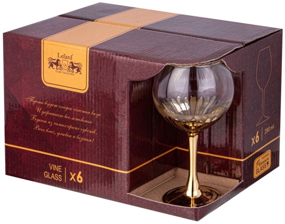 Набор фужеров из 6 шт "bloom" 280 мл Lefard (194-955)