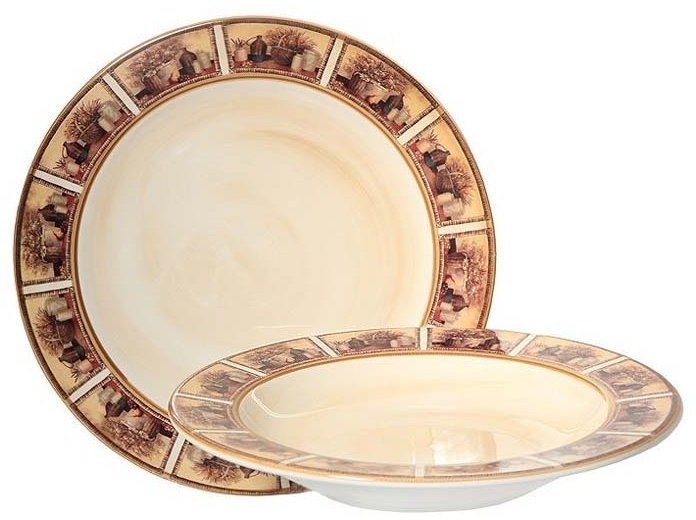 Набор тарелок Натюрморт: суповая 23,5 см и обеденная 25 см - LCS353V-AL LCS