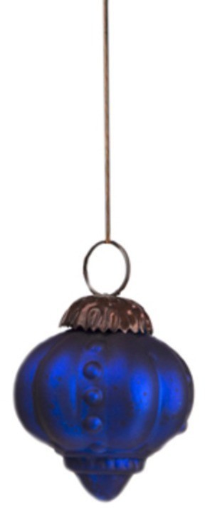 Новогодняя игрушка ATJ 711, стекло, металл, Antique blue, RESTORATION HARDWARE