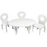 Набор мебели для кукол  Шик Мини: стол + стулья, цвет: белый (PFD120-47M)