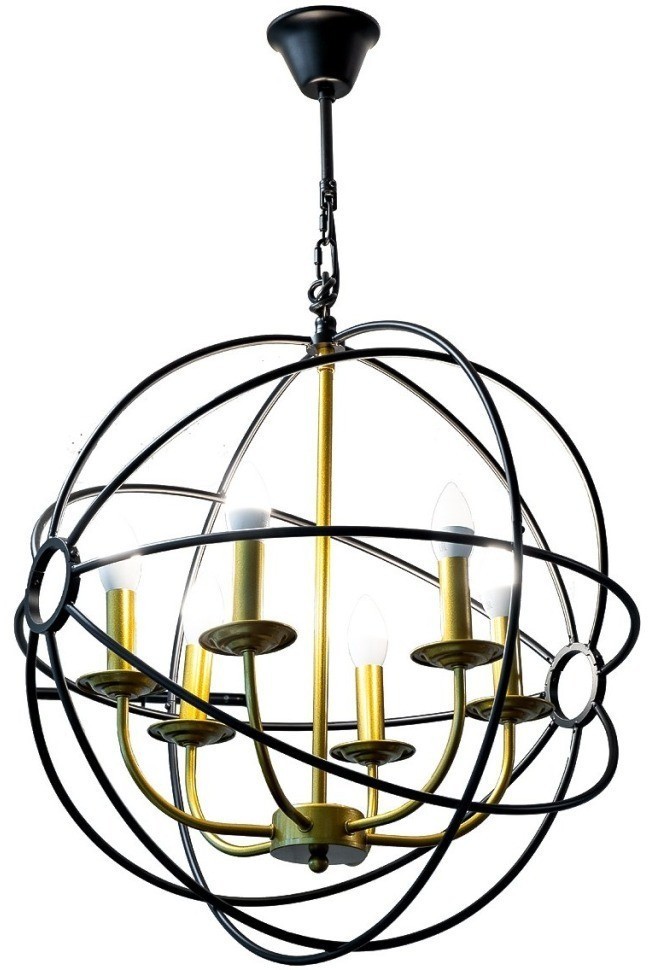 Лампа потолочная Сфера латунь/черный d.56см h.60см (TT-00006936)
