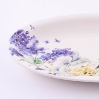 Блюдо сервировочное овальное Букет фантазий доломит LR (60222)