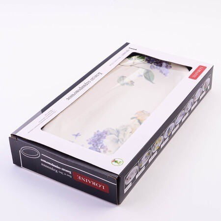 Блюдо сервировочное овальное Букет фантазий доломит LR (60222)