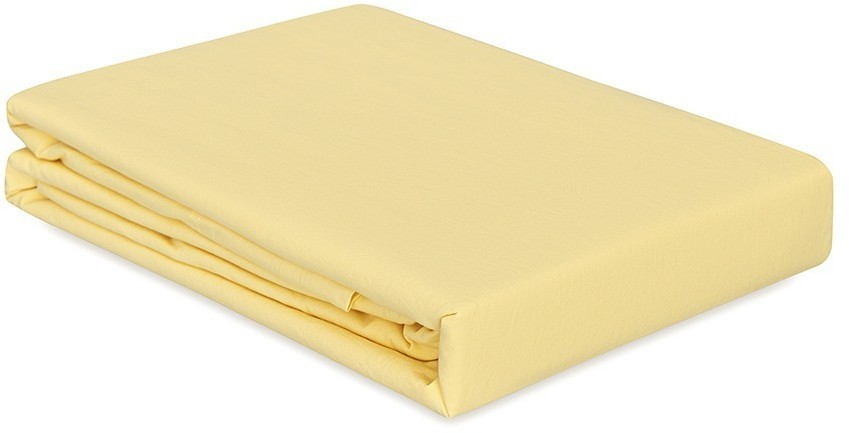 Простыня из стираного перкаля светло-желтого цвета из коллекции essential, 240х270 см (77751)