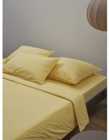 Простыня из стираного перкаля светло-желтого цвета из коллекции essential, 240х270 см (77751)