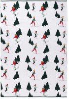 Плед из хлопка с новогодним рисунком let's ski из коллекции new year essential, 130x180 см (79344)