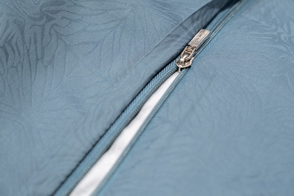 Комплект постельного белья Муар, бамбук, сине-зеленый, Семейный (145*210-2шт) (TT-00014570)