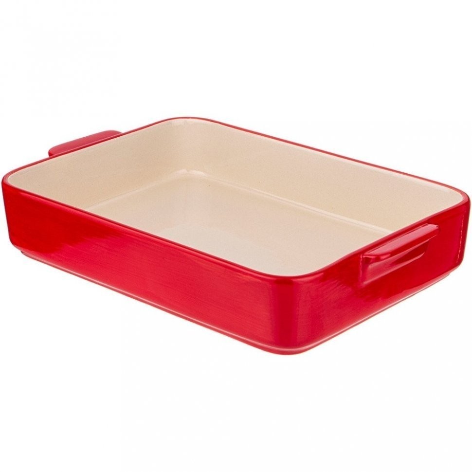 Блюдо для запекания и выпечки прямоуг. 35*24*6 см красное без декора Agness (777-065)