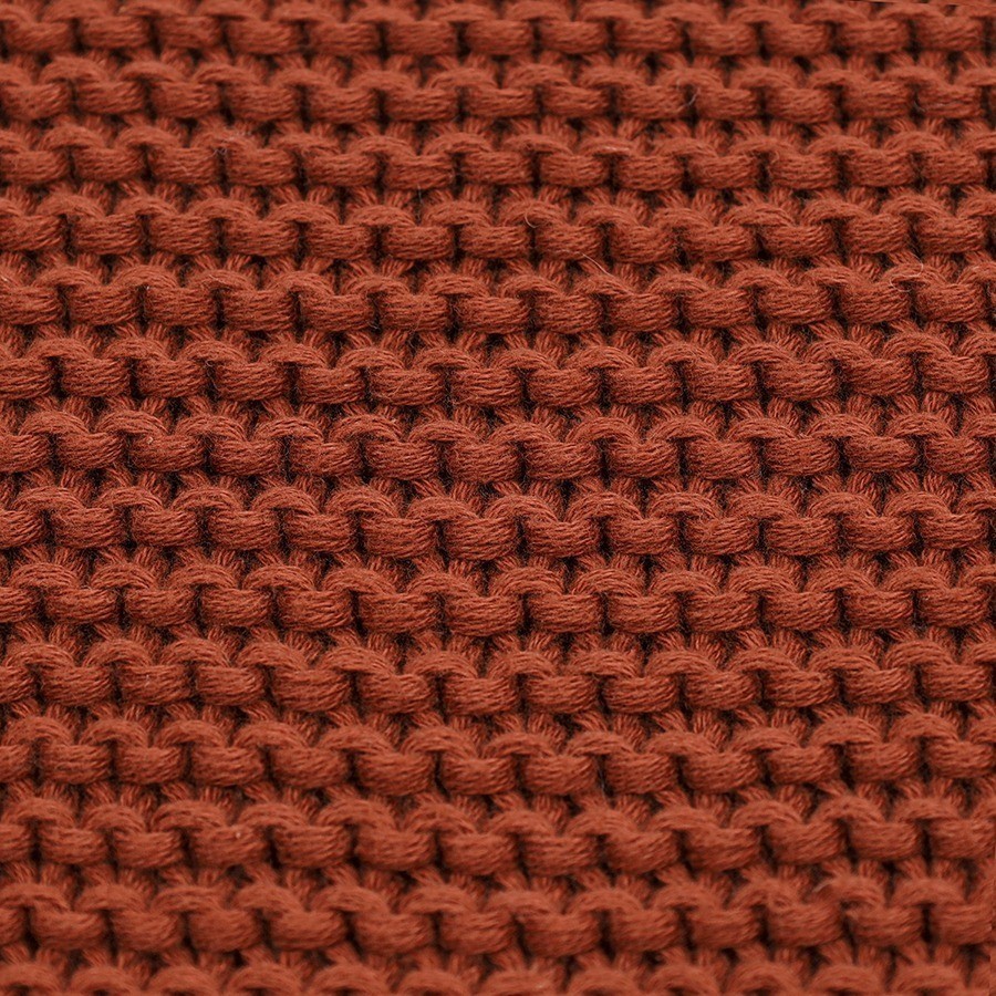 Плед из хлопка жемчужной вязки терракотового цвета из коллекции essential, 130х180 см (77977)