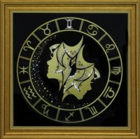 Картина Близнецы золото с кристаллами Swarovski (1725)