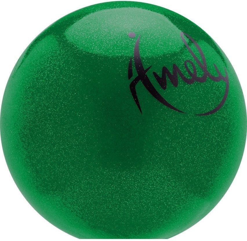Мяч для художественной гимнастики AGB-303 19 см, зеленый, с насыщенными блестками (1530777)