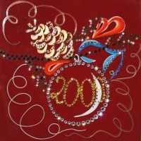 Картина Новогодняя с кристаллами Swarovski (1228)