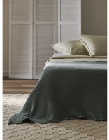 Покрывало вафельное из хлопка цвета шалфея из коллекции essential, 180х250 см (77460)