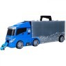 Машина игрушка серии "Полицейский участок" (Автовоз - кейс 59 см, синий, с тоннелем. Набор из 4 машинок, 1 автобуса, 1 вертолета, 1 фуры и 12 дорожных (G205-010)