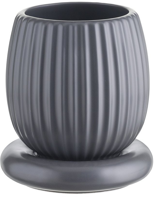 Горшок цветочный серого цвета из коллекции edge, 2,7 л (74533)