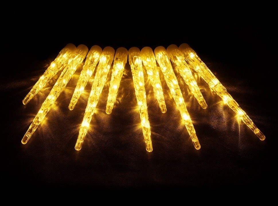 Уличная светодиодная гирлянда (теплый свет) Vegas Сосульки 40 LED, 10 штук, 2х0,3 м, 24V 55036 (64421)