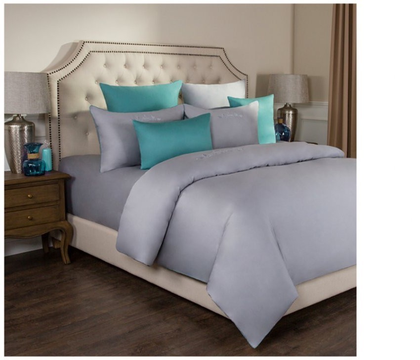 Кпб 2-х сп "богема"хлопок 100%,серый, сатин,под 175*215 -1шт., прост 240*240 -1шт., нав 50*70-2шт SANTALINO (985-002)