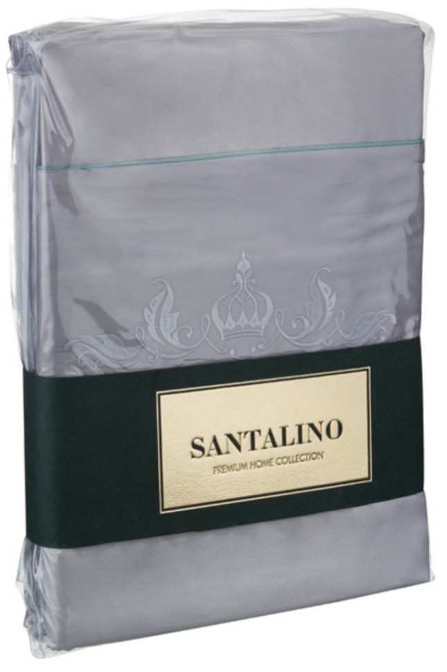 Кпб 2-х сп "богема"хлопок 100%,серый, сатин,под 175*215 -1шт., прост 240*240 -1шт., нав 50*70-2шт SANTALINO (985-002)