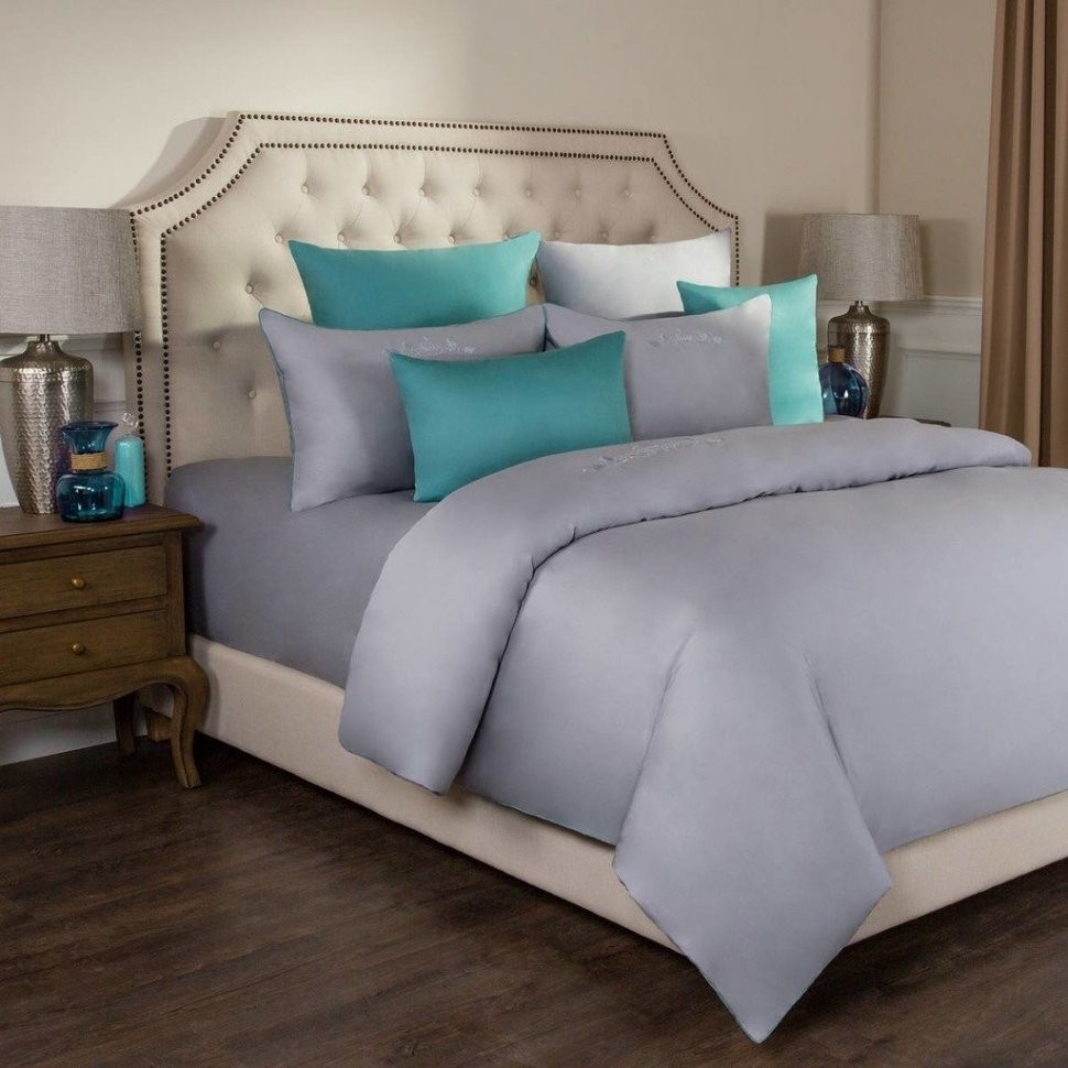 Кпб 2-х сп "богема"хлопок 100%,серый, сатин,под 175*215 -1шт., прост 240*240 -1шт., нав 50*70-2шт SANTALINO (985-002)