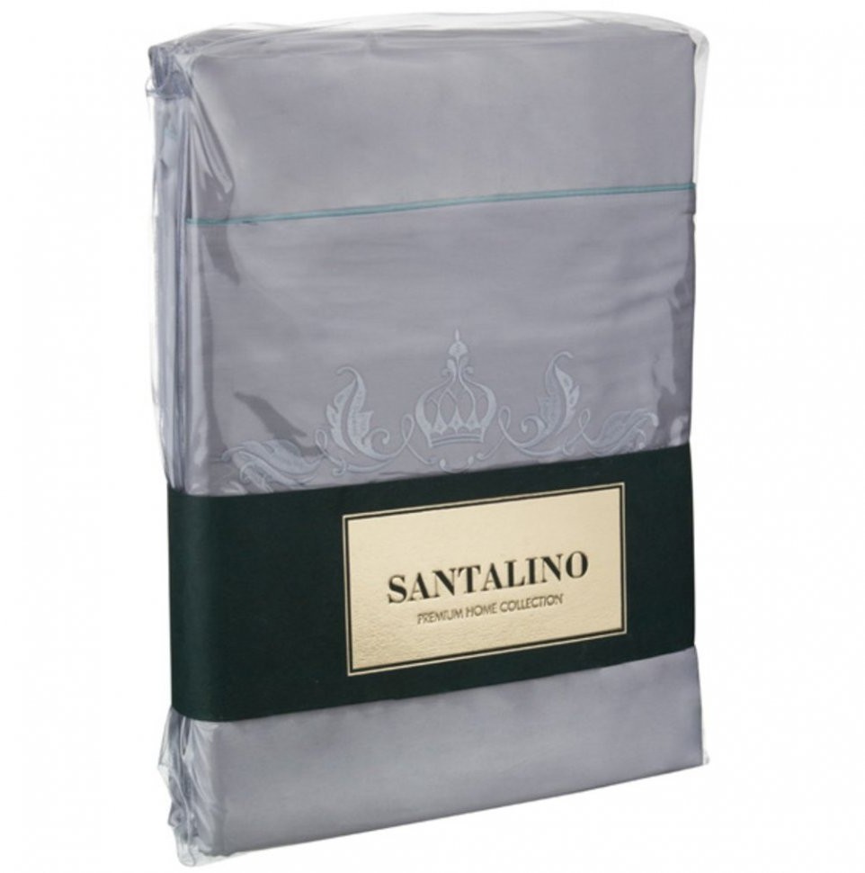 Кпб 2-х сп "богема"хлопок 100%,серый, сатин,под 175*215 -1шт., прост 240*240 -1шт., нав 50*70-2шт SANTALINO (985-002)