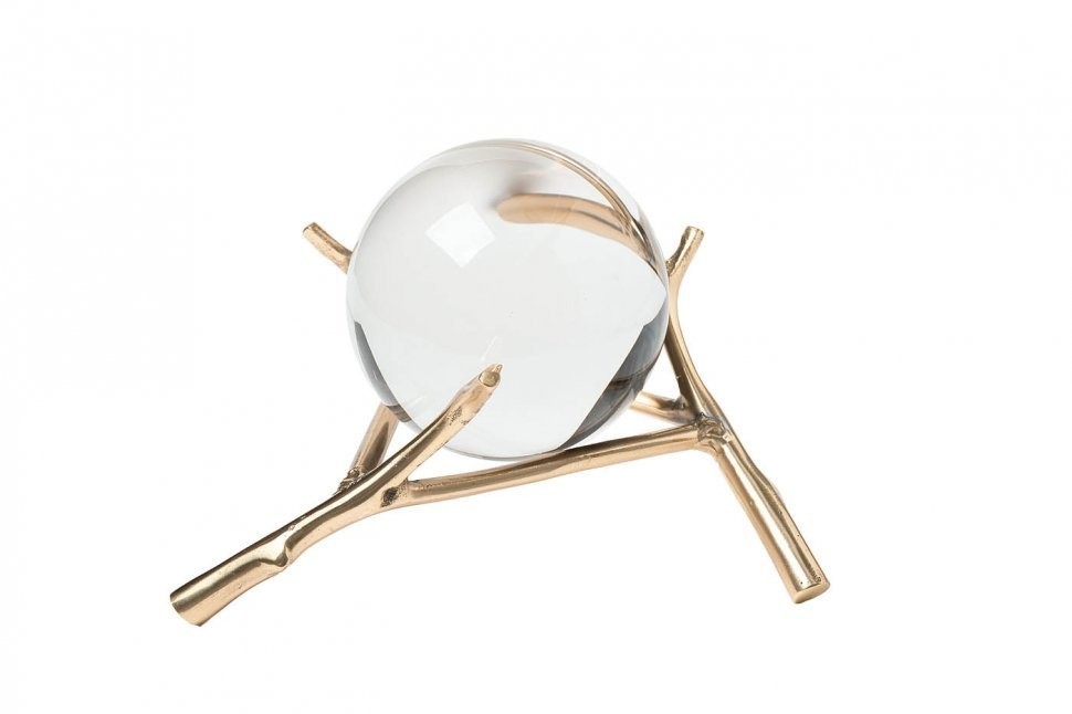 Шар декоративный стеклянный на подставке d20см, цвет золото (TT-00008793)