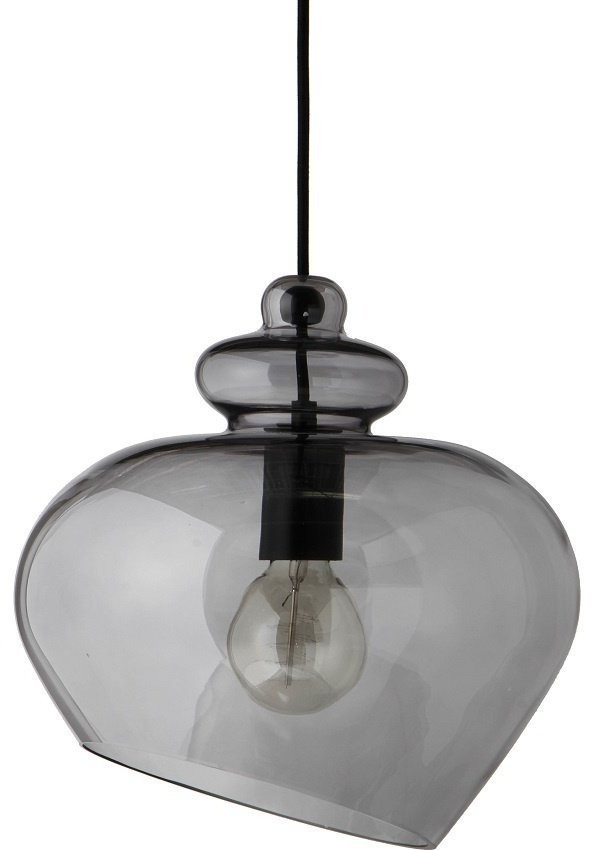 Лампа подвесная grace, 31,5хD30 см, дымчатое стекло, черный цоколь (68000)