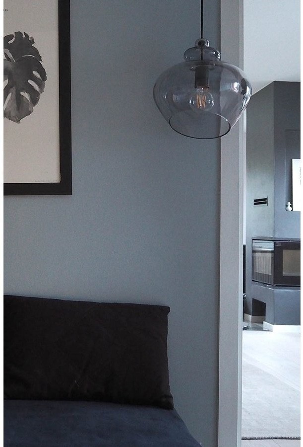 Лампа подвесная grace, 31,5хD30 см, дымчатое стекло, черный цоколь (68000)