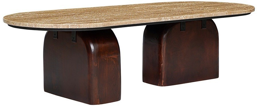 Столик журнальный torhill, 120х50 см, бежевый/орех (76324)