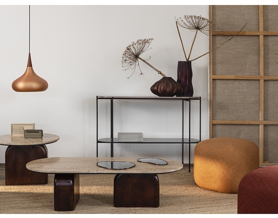 Столик журнальный torhill, 120х50 см, бежевый/орех (76324)