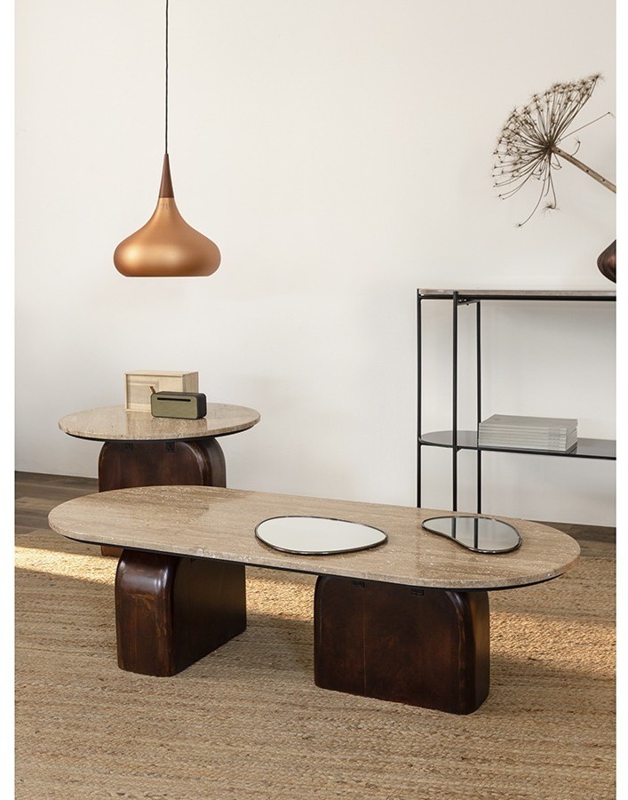 Столик журнальный torhill, 120х50 см, бежевый/орех (76324)