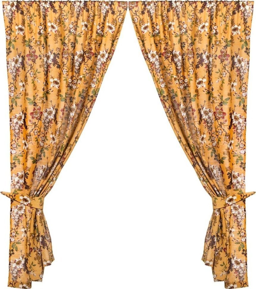Штора с подхватами 150*250 см из 2шт  100% х/б,горчица SANTALINO (850-835)