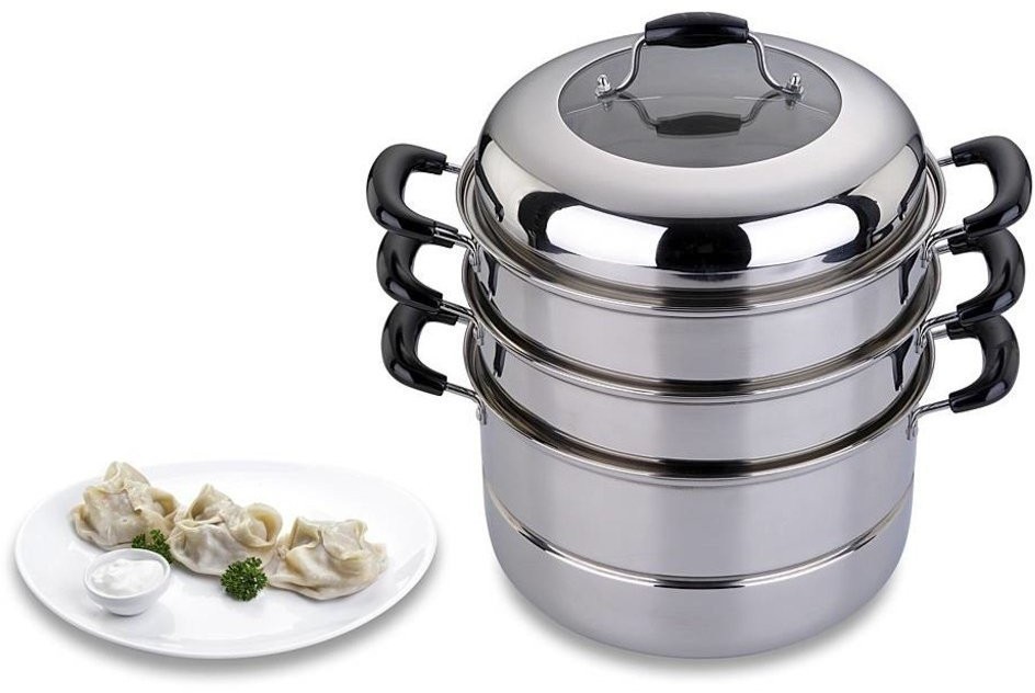 Кастрюля-мантоварка agness 3 уровня диаметр=24 см,5 л.индукционное дно (933-005)