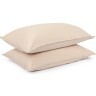 Набор из двух наволочек бежевого цвета из органического стираного хлопка из коллекции essential, 50х70 см (69377)