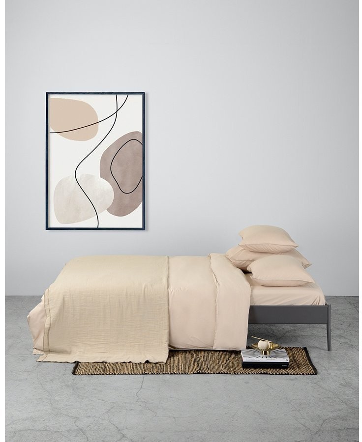 Набор из двух наволочек бежевого цвета из органического стираного хлопка из коллекции essential, 50х70 см (69377)