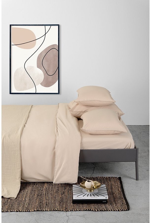 Набор из двух наволочек бежевого цвета из органического стираного хлопка из коллекции essential, 50х70 см (69377)