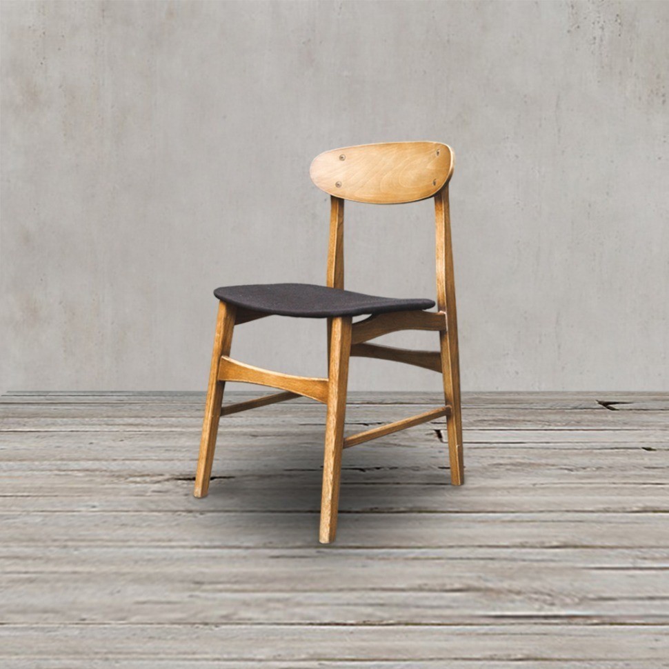 Стул Скандинавия SE-2837-oak/BLTX, каркас массив дуба, обивка лен, natural oak/black, ROOMERS FURNITURE