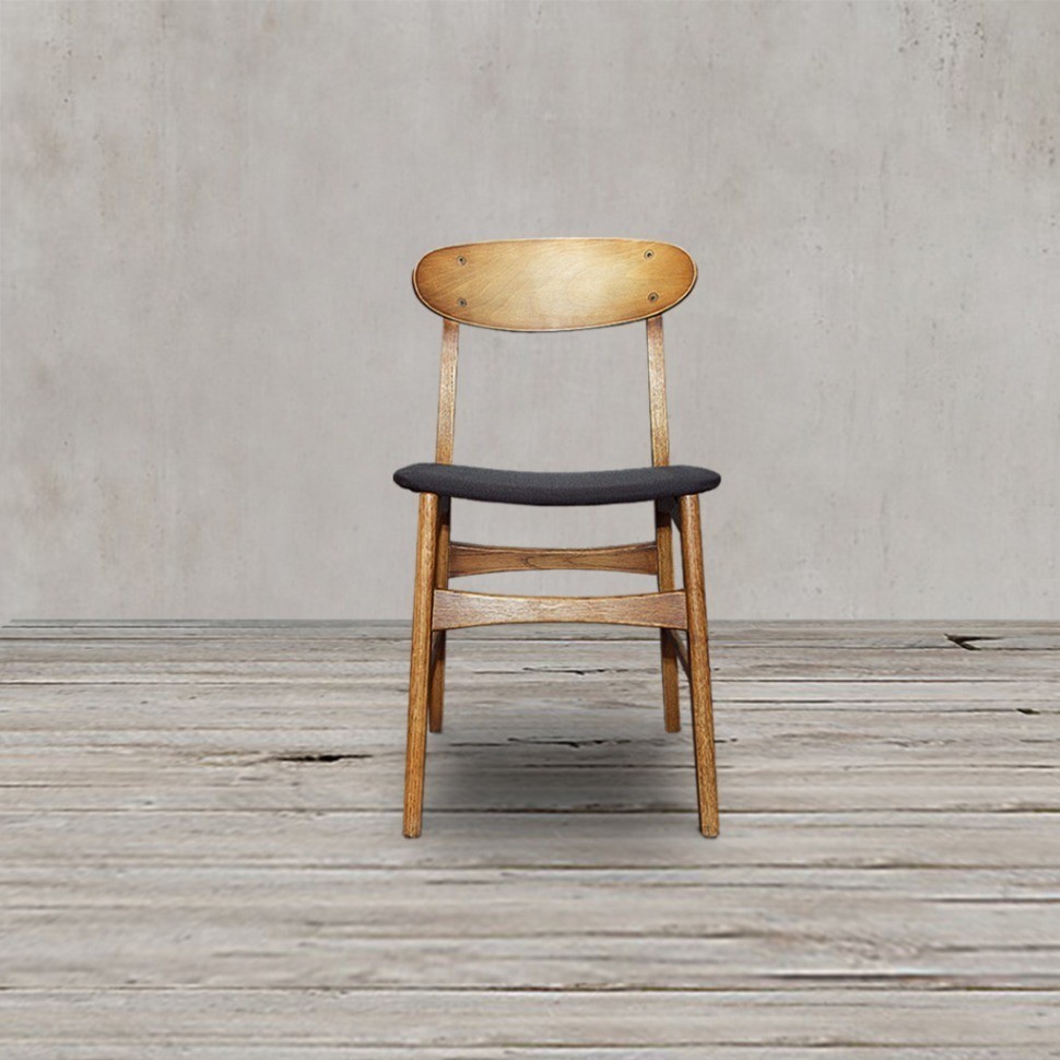 Стул Скандинавия SE-2837-oak/BLTX, каркас массив дуба, обивка лен, natural oak/black, ROOMERS FURNITURE