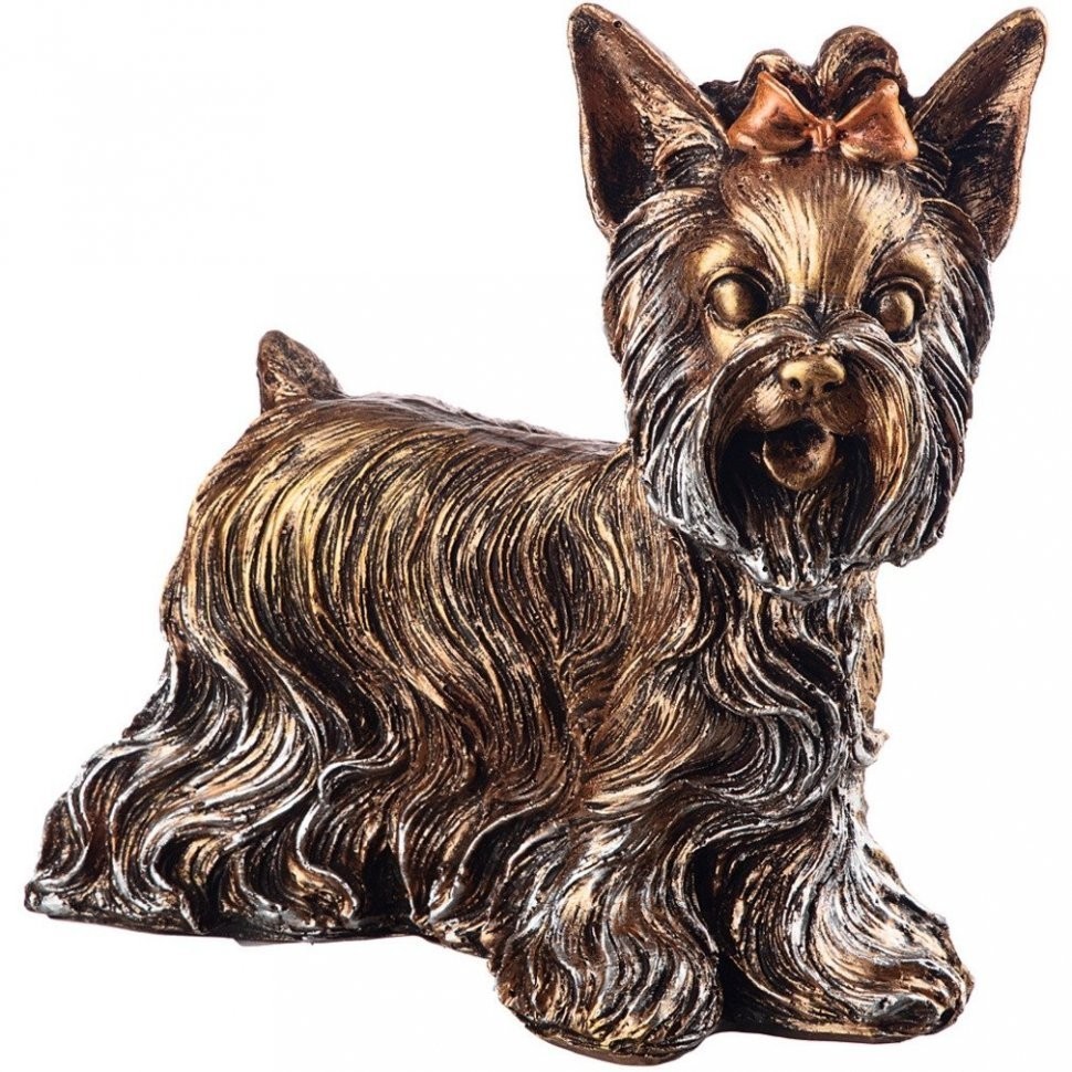 Фигурка декоративная "собака йорк" 33*28 см цвет: бронза ИП Шихмурадов (169-305)