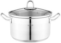 Кастрюля agness 22x12 см 4,2 л высококачественная нерж сталь 18/10 со стекл.крышкой (916-453)