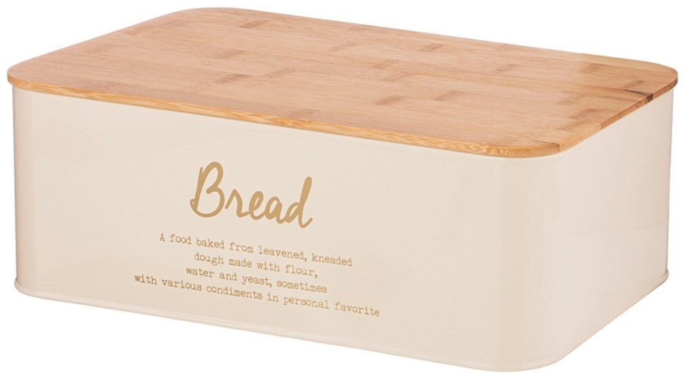 Хлебница 2 в 1 agness "арктик" 6 л 34*18*12,5 см цвет: бежевый (790-343)