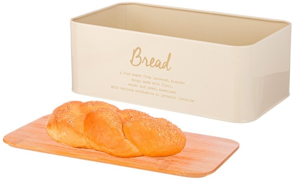 Хлебница 2 в 1 agness "арктик" 6 л 34*18*12,5 см цвет: бежевый (790-343)