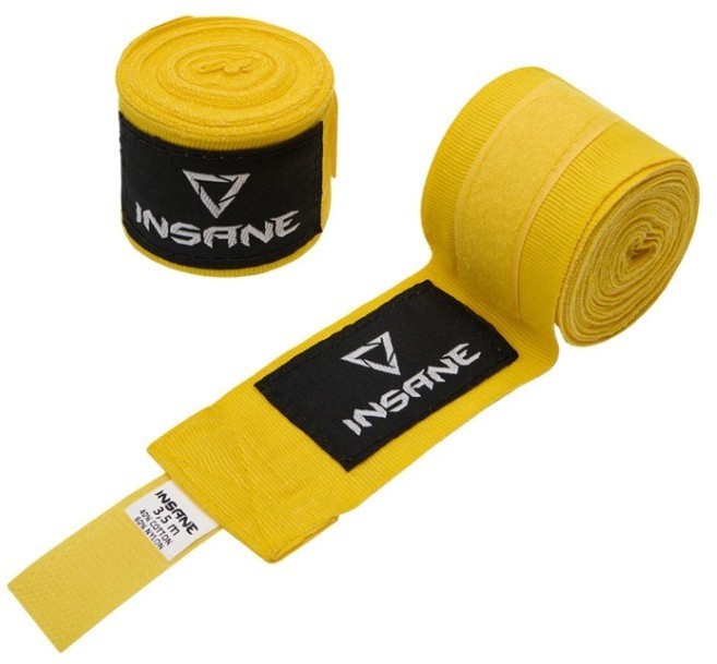 Бинт боксерский FIGHT, хлопок/нейлон, желтый, 4,5 м (2113791)