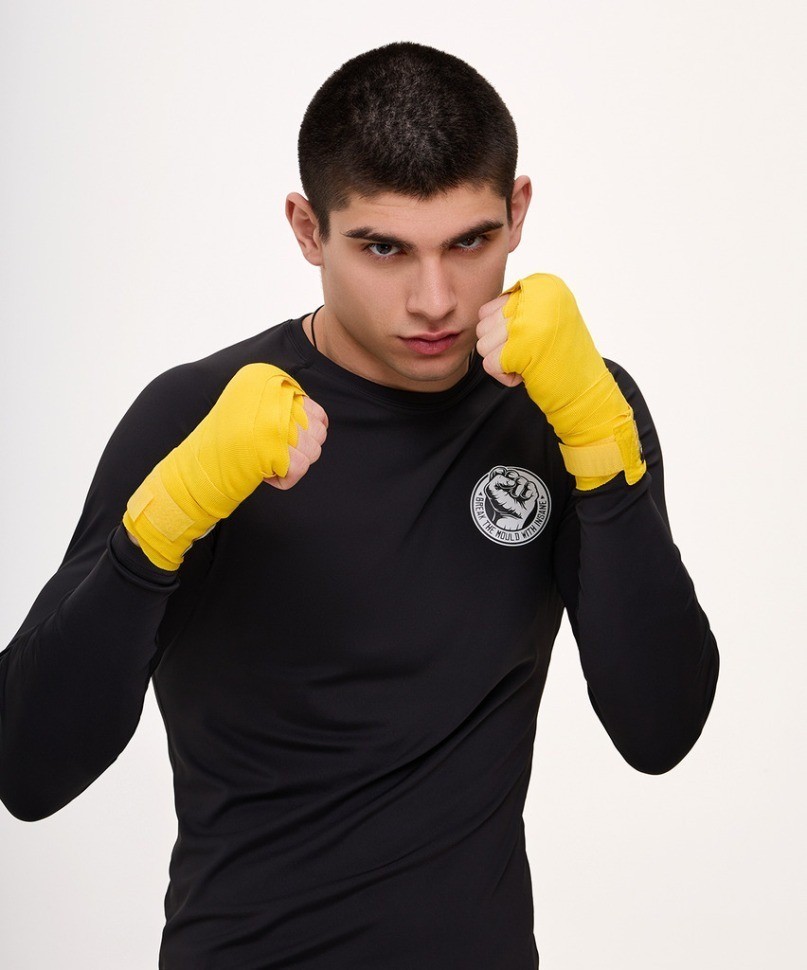 Бинт боксерский FIGHT, хлопок/нейлон, желтый, 4,5 м (2113791)