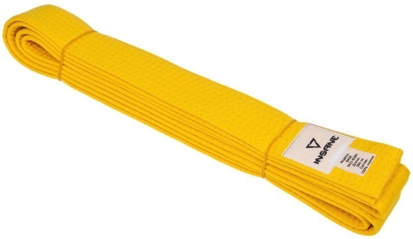 Пояс для единоборств BASE, хлопок, желтый, 240 см (1758993)