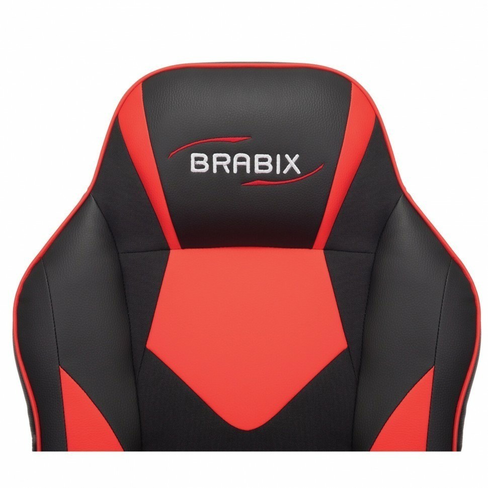 Кресло компьютерное BRABIX Game GM-017 экокожа/ткань черное/красное 532642 (94618)