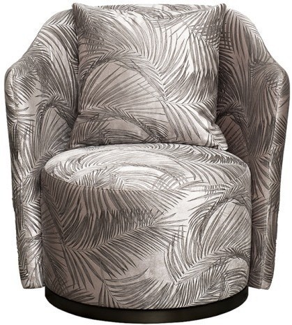 Кресло Verona вращающееся,вельвет принт листья Valdes110-BEG/бронза 70*77*80см (TT-00016552)