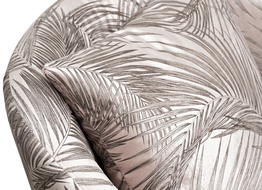 Кресло Verona вращающееся,вельвет принт листья Valdes110-BEG/бронза 70*77*80см (TT-00016552)