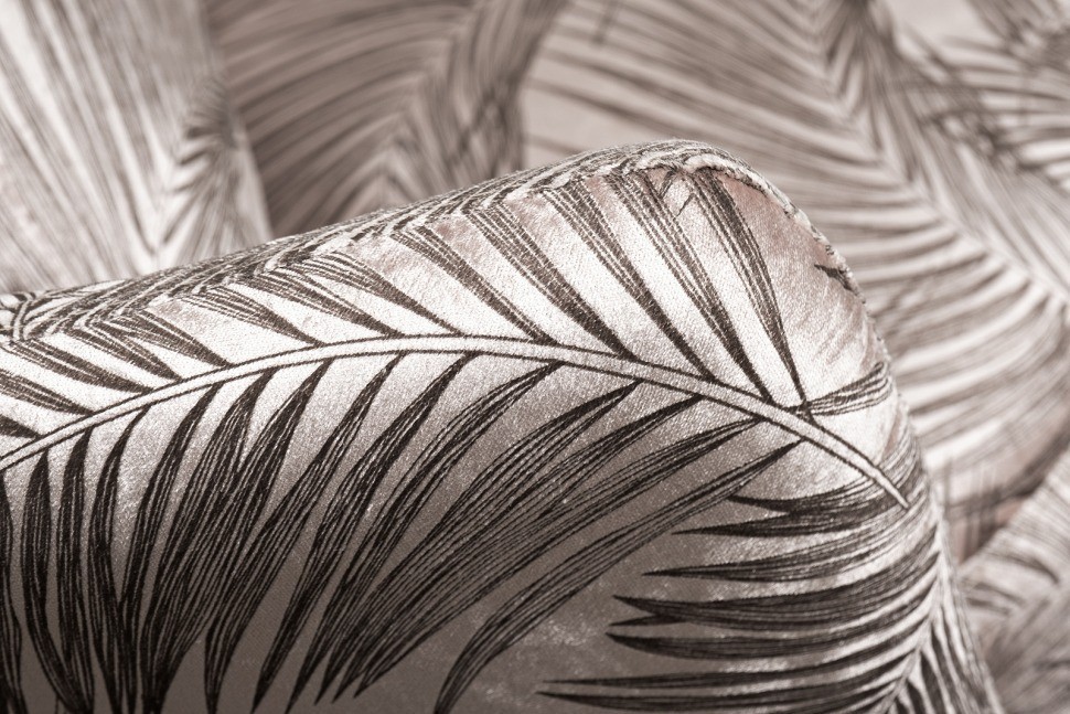 Кресло Verona вращающееся,вельвет принт листья Valdes110-BEG/бронза 70*77*80см (TT-00016552)